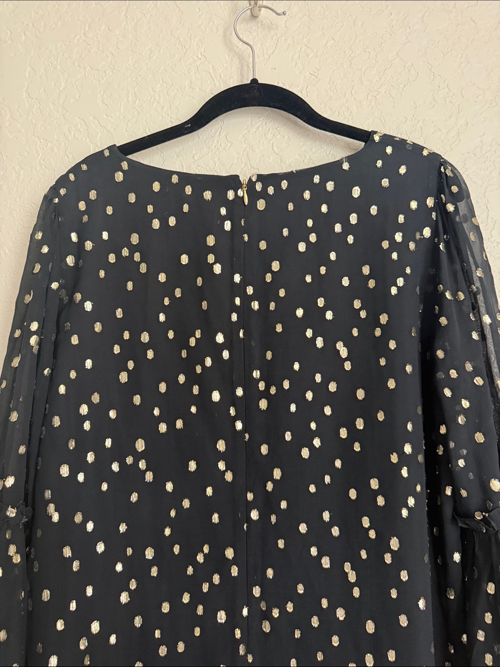 Lilly Pulitzer Cleme Black Silk Dress Gold Dot 14 - Picture 8 of 10